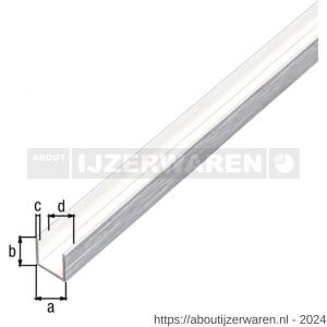 GAH Alberts U-profiel aluminium RVS optiek licht 10x10x10x1 mm 1 m - W51501410 - afbeelding 2