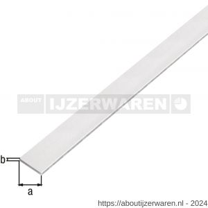 GAH Alberts platte stang zelfklevend aluminium kogelgestraald zilver 20x2 mm 1 m - W51500694 - afbeelding 2