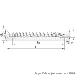 Heco-Topix-Plus achterwandschroef 3,5x25 mm Pozi-Drive PZD 2 variabele voldraad verzinkt blauw A3K 1000 stuks VARIANTA verpakking - W50802186 - afbeelding 2