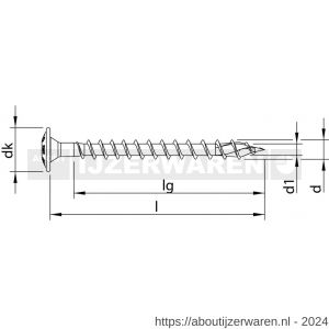 Heco-Topix-Plus achterwandschroef 5,0x60 mm T-Drive T 20 variabele voldraad verzinkt blauw A3K 200 stuks VARIANTA verpakking - W50802218 - afbeelding 2