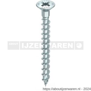 Heco-Topix-Plus spaanplaatschroef 4,0x30 mm platverzonken kop Pozi-Drive PZD 2 met kopgatboring 2,4 mm variabele voldraad verzinkt blauw A3K 200 stuks SKV-klein verpakking - W50802699 - afbeelding 1