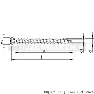 Heco-Topix-Plus vloerschroef 3,5x40 mm verzonken lenskop met freesribben T-Drive T 10 variabele voldraad verzinkt blauw A3K 200 stuks SKV-klein verpakking - W50803331 - afbeelding 2