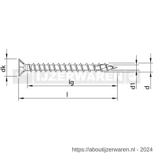 Heco-Topix-Plus vloerplaatschroef 4,5x60 mm platverzonken kop met freesholtes Heco-Drive HD 20 variabele voldraad verzinkt blauw A3K 200 stuks VARIANTA verpakking - W50803328 - afbeelding 2