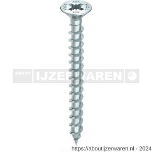 Heco-Topix-Plus spaanplaatschroef 3,0x16 mm platverzonken kop met freesholtes Pozi-Drive PZD 1 variabele voldraad verzinkt blauw A3K 1000 stuks VARIANTA verpakking - W50802758 - afbeelding 1