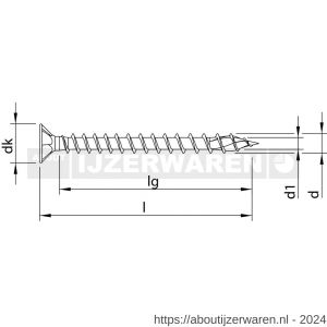 Heco-Topix-Plus spaanplaatschroef 2,5x16 mm platverzonken kop met freesholtes Pozi-Drive PZD 1 variabele voldraad verzinkt blauw A3K 1000 stuks VARIANTA verpakking - W50802752 - afbeelding 2