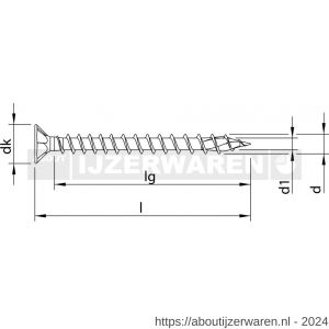 Heco-Topix-Plus spaanplaatschroef 5,0x45 mm platverzonken kop met freesholtes Heco-Drive HD 20 variabele voldraad verzinkt geel A3L 200 stuks VARIANTA verpakking - W50803190 - afbeelding 2