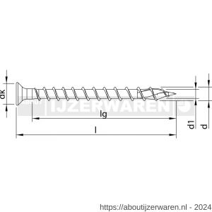 Heco-Topix-Plus spaanplaatschroef 3,0x25 mm kleine platverzonken kop Pozi-Drive PZD 1 variabele voldraad verzinkt blauw A3K 200 stuks SKV-klein verpakking - W50802721 - afbeelding 2