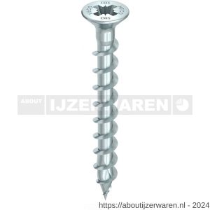 Heco-Topix-Plus scharnierschroef 4,5x40 mm platverzonken kop Pozi-Drive PZD 2 variabele voldraad verzinkt blauw A3K 500 stuks VARIANTA verpakking - W50802717 - afbeelding 1