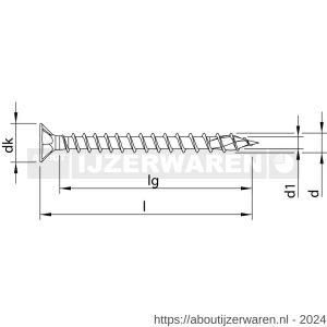 Heco-Topix-Plus RVS A2 spaanplaatschroef 5,0x60 mm platverzonken kop met freesholtes Pozi-Drive PZD 2 variabele voldraad blank glijcoating 200 stuks VARIANTA verpakking - W50803020 - afbeelding 2