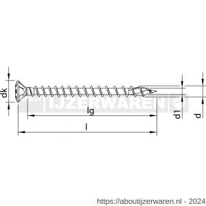 Heco-Topix-Plus RVS A2 spaanplaatschroef 3,5x25 mm platverzonken lenskop met freesholtes Heco-Drive HD 20 variabele voldraad blank glijcoating 200 stuks SKV-klein verpakking - W50803313 - afbeelding 2