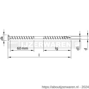 Heco-Topix-Plus Therm isolatieschroef 10,0x420 mm platverzonken kop met freesholtes Heco-Drive HD 40 onderkopdraad verzinkt blauw A3K 25 stuks VARIANTA verpakking - W50802542 - afbeelding 2