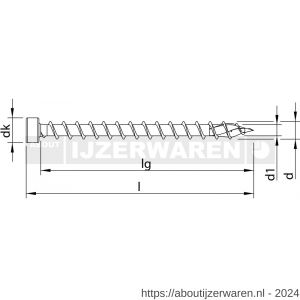 Heco-Topix-Plus houtverbindingsschroef 10,0x300 mm cilinderkop T-Drive T 40 voldraad verzinkt blauw A3K 50 stuks VARIANTA verpakking - W50802237 - afbeelding 2