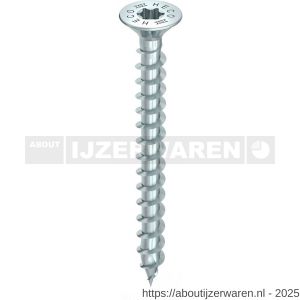 Heco-Topix-Plus houtbouwschroef 8,0x120 mm platverzonken kop met freesholtes Heco-Drive HD 40 voldraad verzinkt blauw A3K 100 stuks VARIANTA verpakking - W50802384 - afbeelding 1