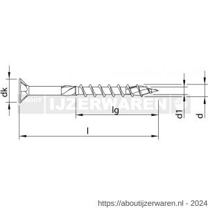 Heco-Topix-Plus spaanplaatschroef 5,0x90 mm platverzonken kop met freesholtes Pozi-Drive PZD 2 deeldraad verzinkt blauw A3K 200 stuks VARIANTA verpakking - W50802860 - afbeelding 2