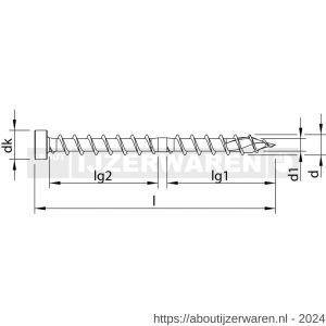 Heco-Topix-Plus CombiConnect houtverbindingsschroef 8,5x350 mm cilinderkop T-Drive T 40 CC-draad verzinkt blauw A3K 50 stuks VARIANTA verpakking - W50802257 - afbeelding 2