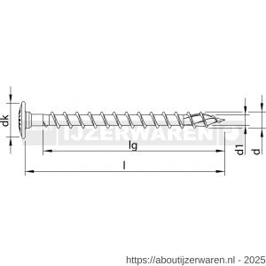 Heco-Topix-Plus verbindingsschroef 10,0x160 mm tellerkop T-Drive T 40 voldraad verzinkt blauw A3K 50 stuks VARIANTA verpakking - W50802530 - afbeelding 2
