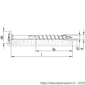Heco-Topix-Plus tellerkopschroef 8,0x280 mm tellerkop T-Drive T 40 deeldraad verzinkt blauw A3K 50 stuks VARIANTA verpakking - W50802505 - afbeelding 2