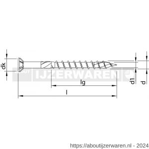 Heco-Topix-Plus RVS A2 5,0x80 mm vlonderschroef platverzonken kop met freesribben Heco-Drive HD 20 deeldraad blank glijcoating 350 stuks Kunststof box - W50803359 - afbeelding 2