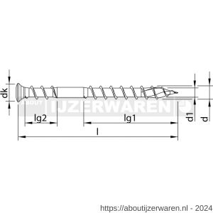 Heco-Topix-Plus RVS A2 5,0x50 mm vlonderschroef verzonken lenskop Heco-Drive HD 20 onderkopdraad blank glijcoating 200 stuks VARIANTA verpakking - W50803365 - afbeelding 2