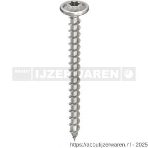 Heco-Topix-Plus RVS A2 tellerkopschroef 8,0x40 mm tellerkop T-Drive T 40 voldraad blank glijcoating 50 stuks VARIANTA verpakking - W50802435 - afbeelding 1