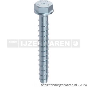 Heco Multi-Monti-Plus SSK schroefanker 16,0x130 mm SW 24 zeskantkop met aangeperste ring en conus SW-24 mm zeskantkop verzinkt blauw A2K 10 stuks VARIANTA verpakking - W50802050 - afbeelding 1