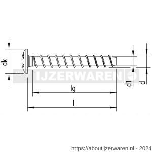 Heco Multi-Monti-Plus MS schroefanker montagerail 7,5x35 mm T-Drive T 30 verzinkt blauw A2K 100 stuks VARIANTA verpakking - W50802013 - afbeelding 2