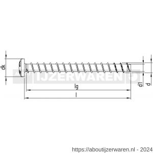 Heco Multi-Monti-Plus P schroefanker 7,5x35 mm rondkop T-Drive T 30 verzinkt blauw A2K 100 stuks VARIANTA verpakking - W50802027 - afbeelding 2