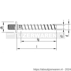 Heco Multi-Monti-Plus V voorsteek schroefanker 7,5x100 mm met metrisch buitendraad SW 5,5 zeskantkop verzinkt blauw A2K 50 stuks VARIANTA verpakking - W50802088 - afbeelding 2