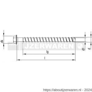 Heco Multi-Monti SS schroefanker 14,0x150 mm SW 17 zeskantkop met aangeperste ring verzinkt blauw A2K 25 stuks VARIANTA verpakking - W50802053 - afbeelding 2