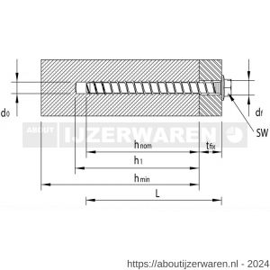 Heco Multi-Monti SS schroefanker 14,0x130 mm SW 17 zeskantkop met aangeperste ring verzinkt blauw A2K 25 stuks VARIANTA verpakking - W50802052 - afbeelding 3