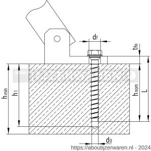 Heco Multi-Monti-Plus SSK schroefanker 16,0x130 mm SW 24 zeskantkop met aangeperste ring en conus SW-24 mm zeskantkop verzinkt blauw A2K 10 stuks VARIANTA verpakking - W50802050 - afbeelding 3