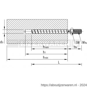 Heco Multi-Monti-Plus ST schroefstokanker 10,0x85 mm met metrisch buitendraad SW 13 zeskantkop verzinkt blauw A2K 25 stuks VARIANTA verpakking - W50802123 - afbeelding 3