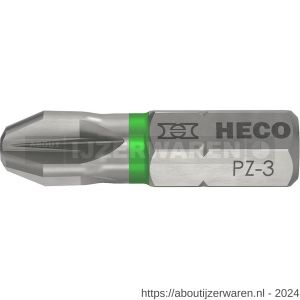 Heco schroefbit Pozi-Drive PZD 3 kleur ring groen in blister 10 stuks - W50803380 - afbeelding 1