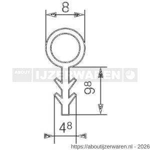 Ellen deuraanslagprofiel kunststof TPE 4566 AC - W51010007 - afbeelding 2