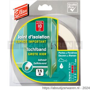 Ellen tochtprofiel tochtband zelfklevend EPDM D-WT 7,5 m grote kier - W51010257 - afbeelding 1