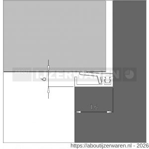 Ellen inbouwprofiel tochtband aluminium voor 6 mm afbouwspeling AIB 3N XL zelfklevend 300 cm - W51010324 - afbeelding 2