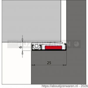Ellen inbouw tochtprofiel voor 6 mm afbouwspeling AIB 3N 25 Fire zelfklevend 300 cm - W51010400 - afbeelding 2