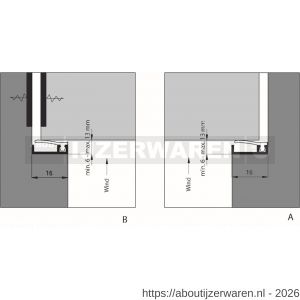 Ellen inbouwprofiel tochtband aluminium voor 6 mm afbouwspeling AIB 3N XL 230 cm - W51010218 - afbeelding 4