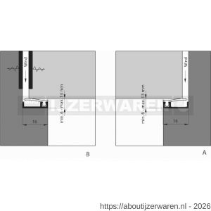 Ellen inbouwprofiel tochtband aluminium voor 6 mm afbouwspeling AIB 3N XL 230 cm - W51010218 - afbeelding 5