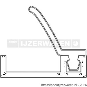 Ellen inbouwprofiel tochtband aluminium voor 6 mm afbouwspeling AIB 3N XL 230 cm - W51010218 - afbeelding 3
