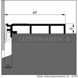 Ellen tochtprofiel slijtdorpel opbouw aluminium ANB-7N AR 300 cm - W51010239 - afbeelding 2