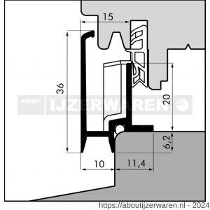 Ellen tochtprofiel aanslagprofiel aluminium AS-15-10-H ANO 500 cm - W51010038 - afbeelding 1