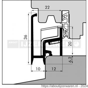 Ellen tochtprofiel aanslagprofiel aluminium AS-22-10-H ANO 500 cm - W51010040 - afbeelding 1