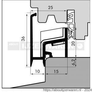 Ellen tochtprofiel aanslagprofiel aluminium AS-25-10-H ANO 500 cm - W51010041 - afbeelding 1