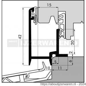 Ellen tochtprofiel aanslagprofiel aluminium AV-15-10H ANO VOM1 500 cm - W51010043 - afbeelding 1