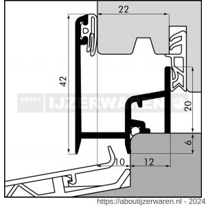 Ellen tochtprofiel aanslagprofiel aluminium AV-22-10H ANO VOM1 500 cm - W51010044 - afbeelding 1