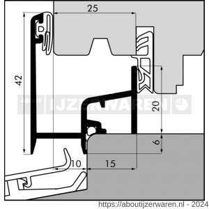 Ellen tochtprofiel aanslagprofiel aluminium AV-25-10H ANO VOM1 500 cm - W51010045 - afbeelding 1