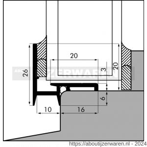 Ellen beglazingsprofiel binnenbeglazing aluminium BS-10 ANO VOM1 500 cm - W51010053 - afbeelding 1