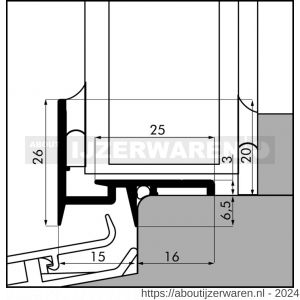 Ellen beglazingsprofiel binnenbeglazing aluminium BS-15 ANO VOM1 500 cm - W51010054 - afbeelding 1