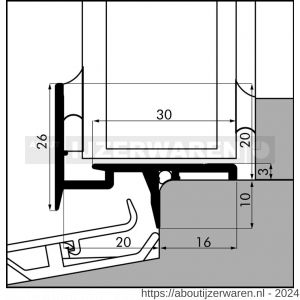 Ellen beglazingsprofiel binnenbeglazing aluminium BS-20 ANO VOM1 500 cm - W51010055 - afbeelding 1